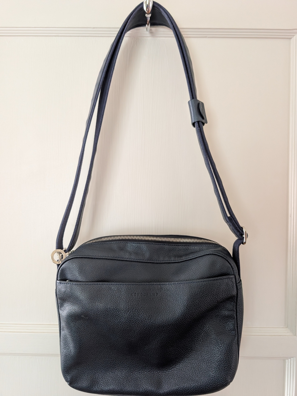 Longchamp Navy Leather Crossbody Bag